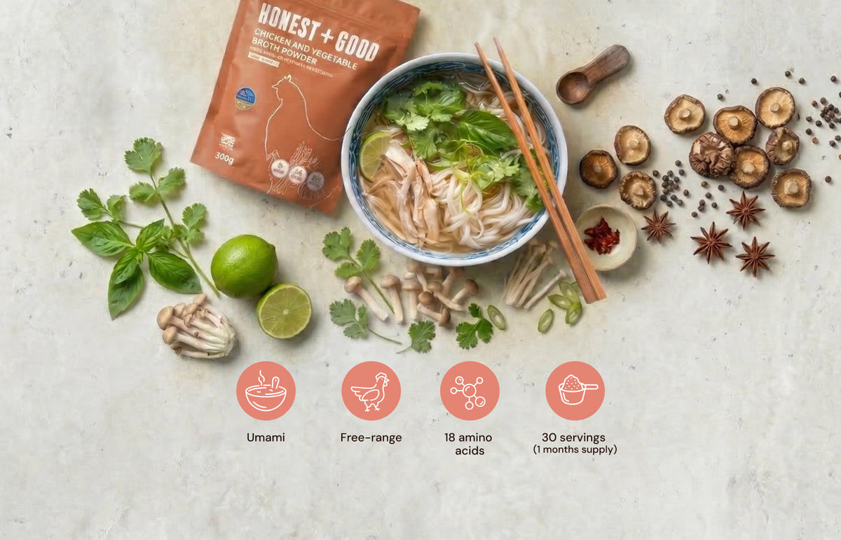 Honest + Good Chicken & Vegetable Bone Broth Powder