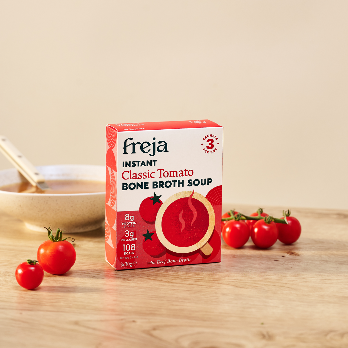 Freja Instant Tomato Bone Broth Soup Sachets